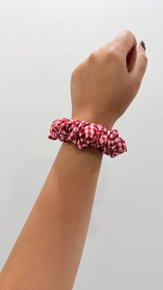 Picnic | Red Gingham Cotton Scrunchie