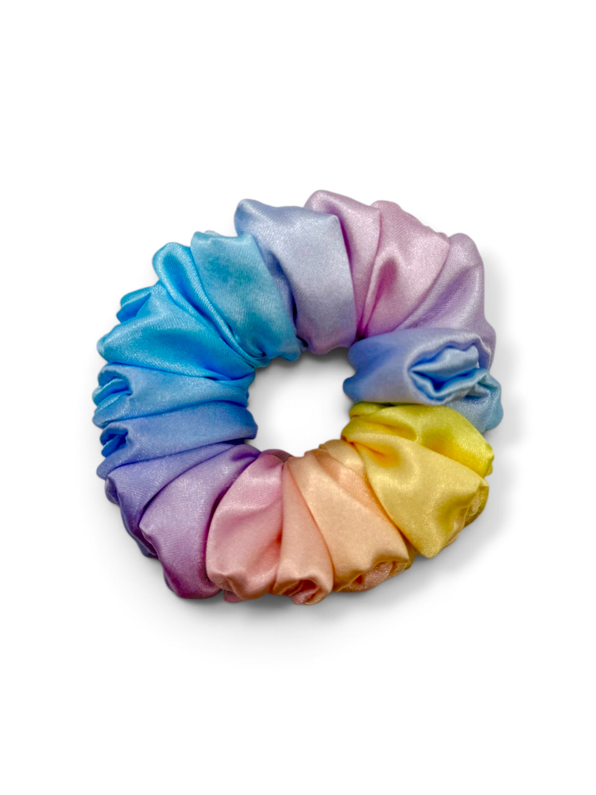 Pastel Rainbow | Pastel Rainbow Satin Scrunchie