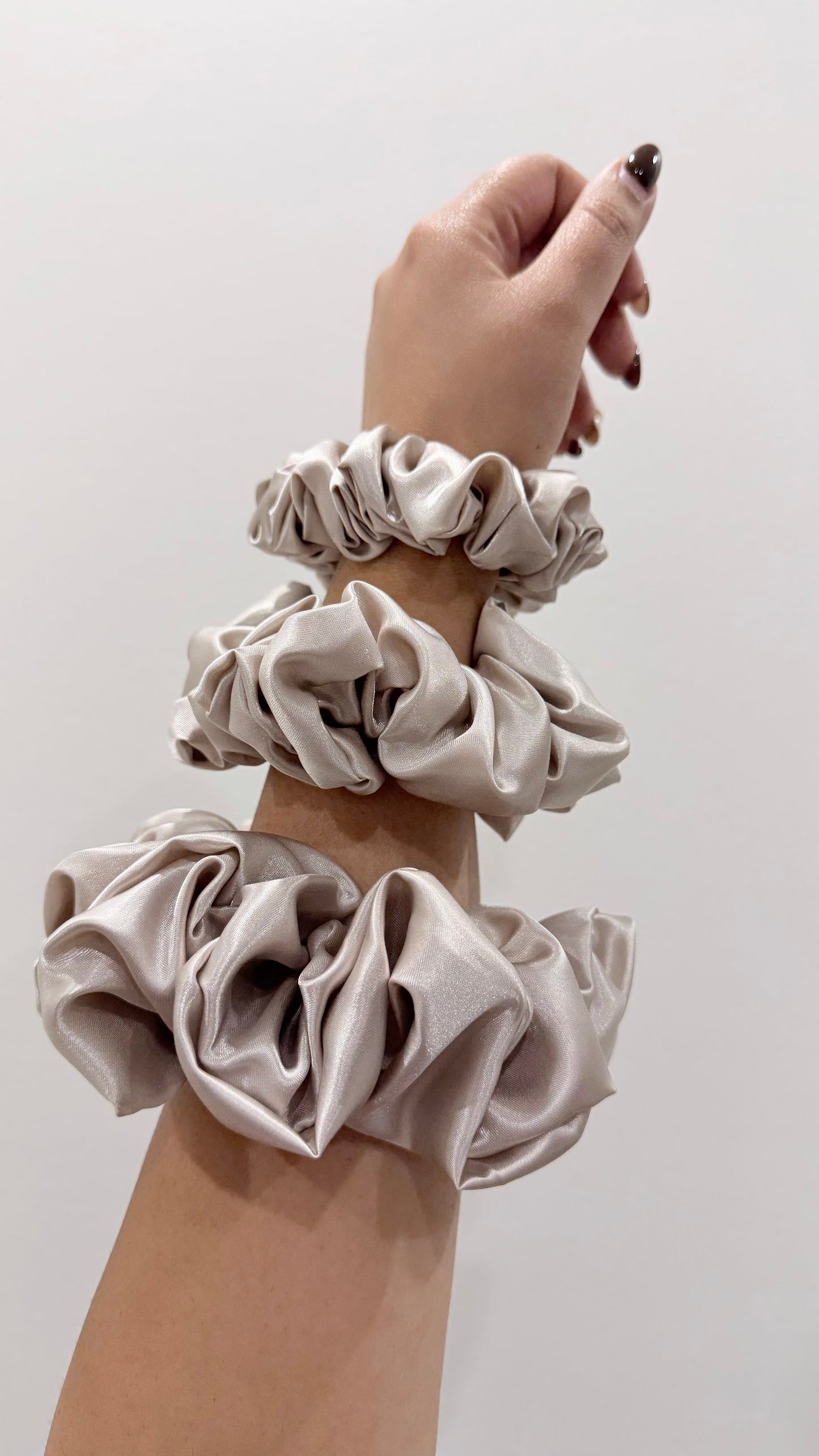 Ivory Satin Scrunchie