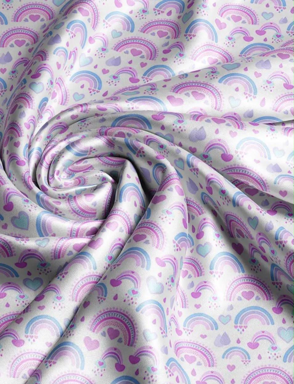 Rainbow Wishes | Kids Rainbow Print Satin Scrunchie