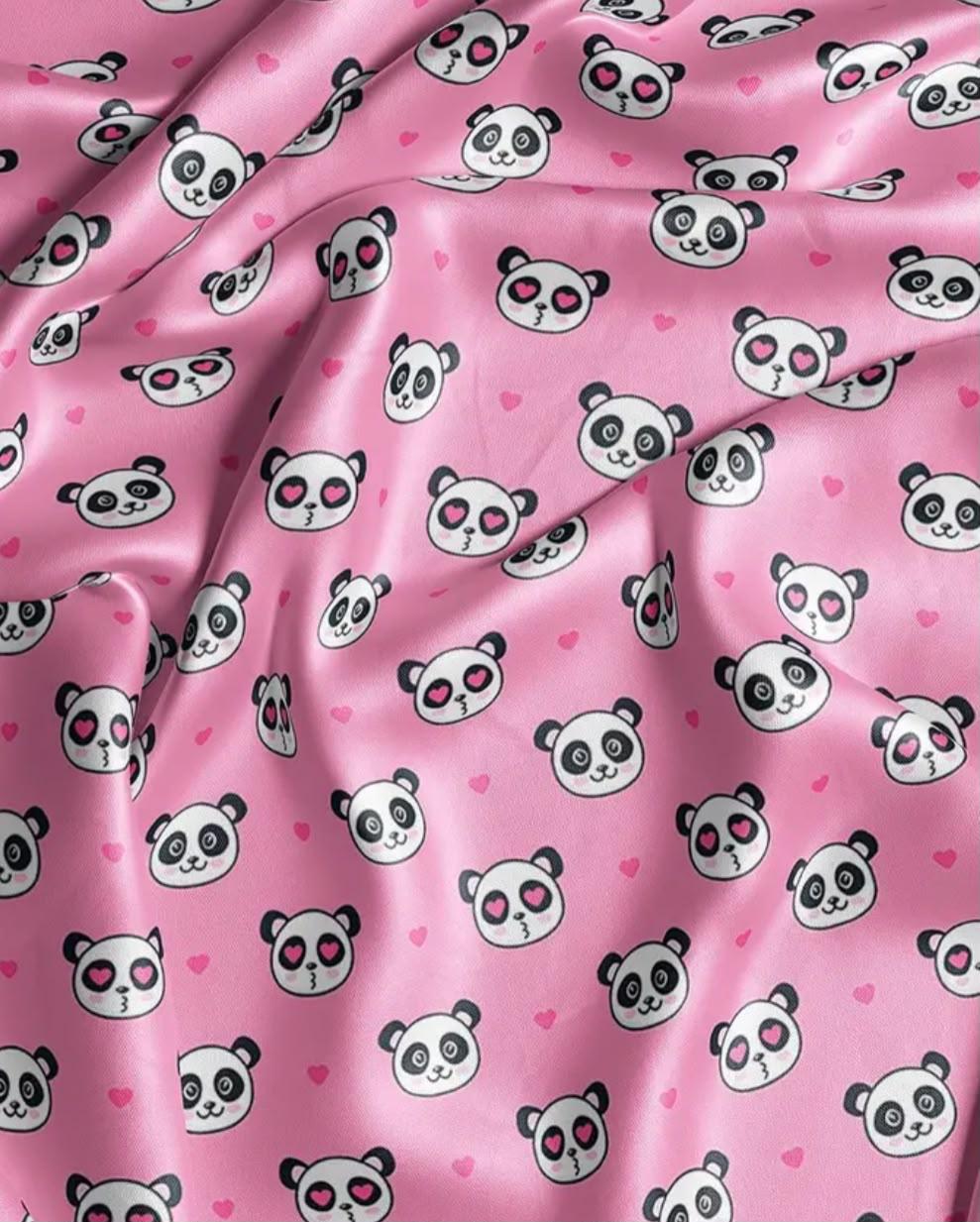 Panda Parade | Kids Panda Print Satin Hair Scrunchie