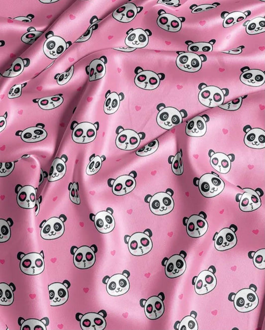 Panda Parade | Kids Panda Print Satin Hair Scrunchie
