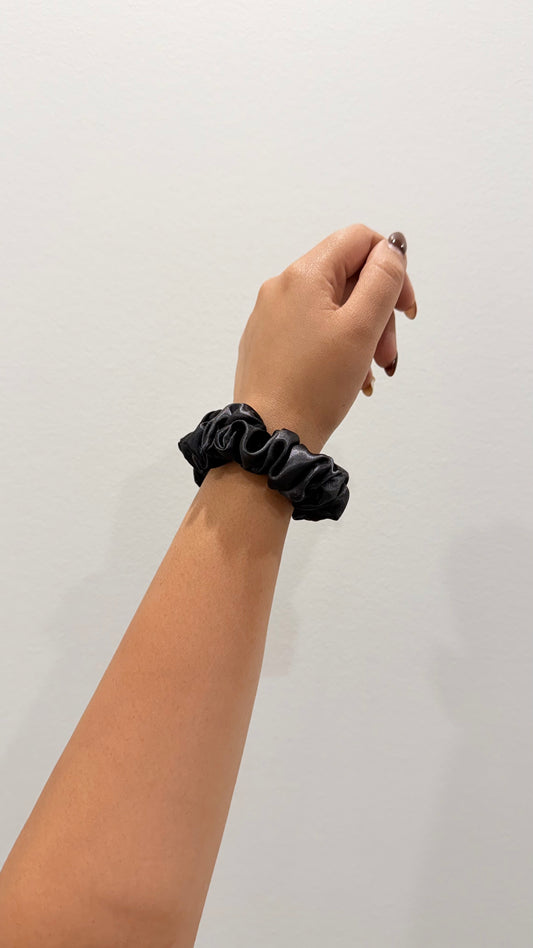Black Satin Scrunchie