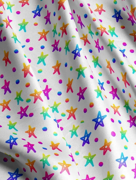 Star Party | Kids Rainbow Star Satin Hair Scrunchie