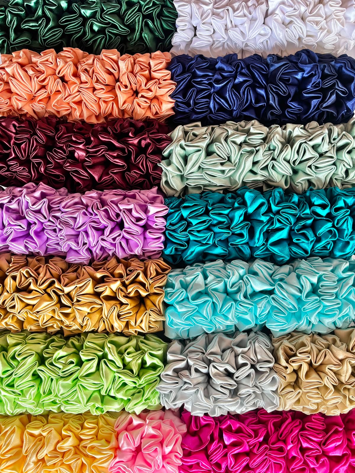 Plain Satin Scrunchies