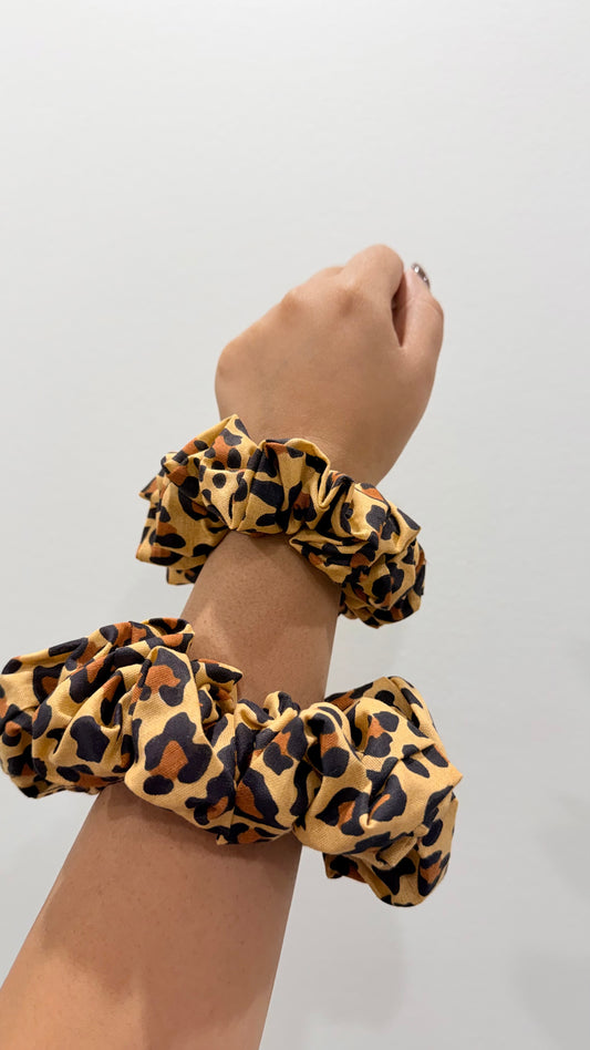Sahara | Leopard Print Cotton Scrunchie