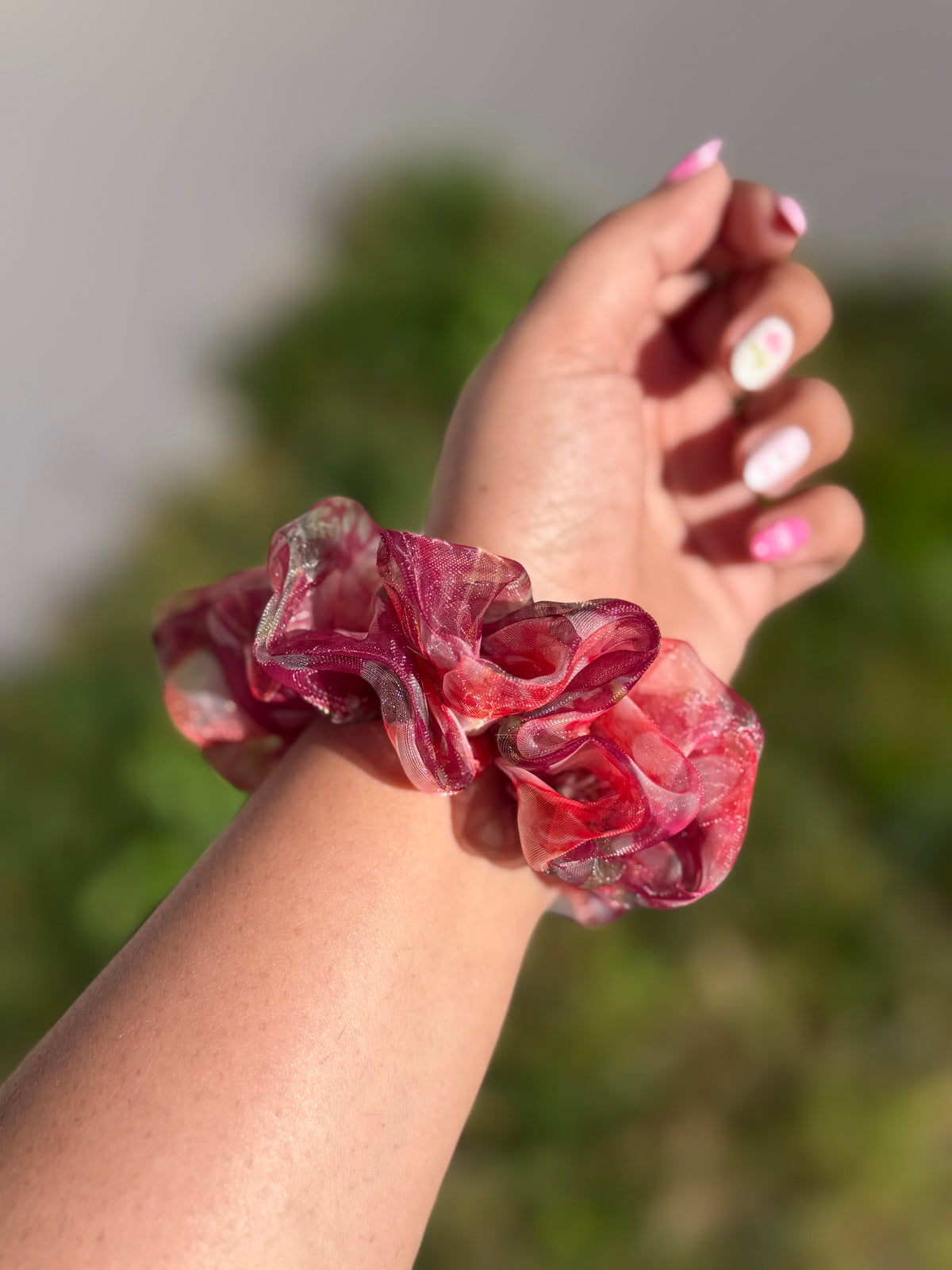 Rose Bouquet | Vintage Rose Floral Organza Scrunchie