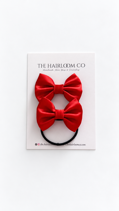 Satin Bow On Hair Tie | Available in 10 Colours