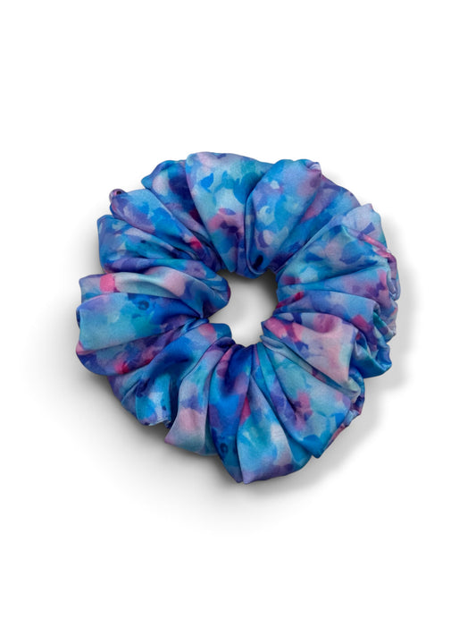 Monet Garden | Blue Watercolour Satin Scrunchie