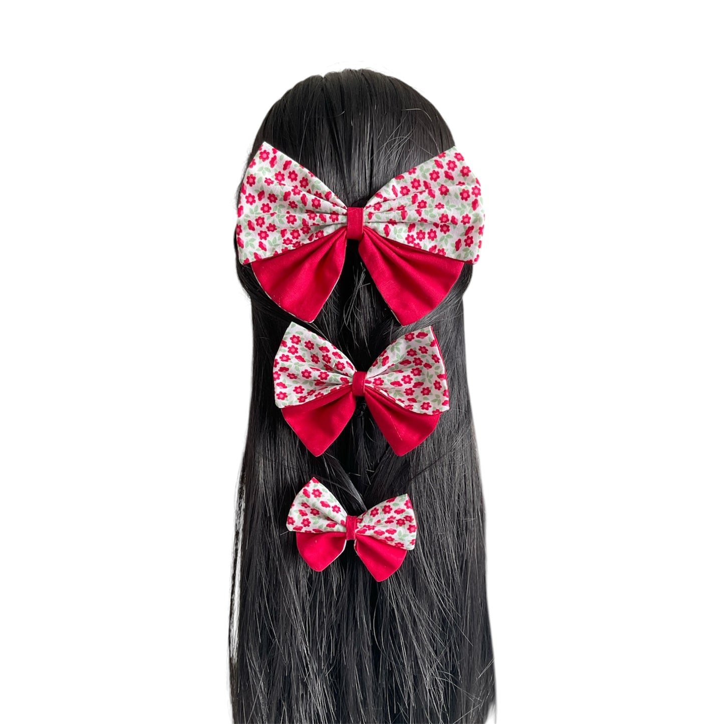 Ditsy Bloom | Petal Bow — Red & Lavender