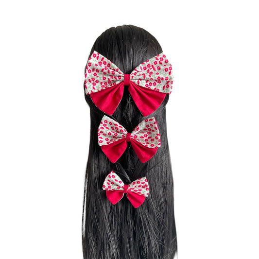 Ditsy Bloom | Petal Bow — Red