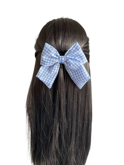 Skye Blue Gingham | Sailor Bow