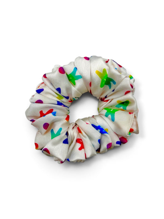Star Party | Kids Rainbow Star Satin Hair Scrunchie