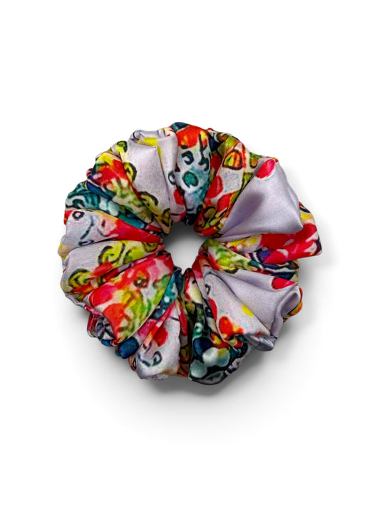 Flower Market | Multicolour Floral Satin Scrunchie