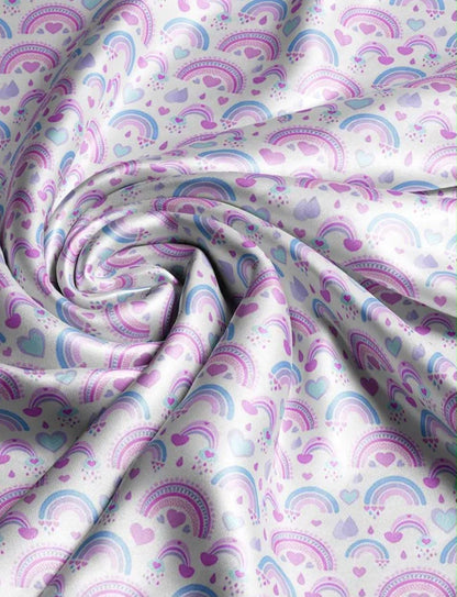 Rainbow Wishes | Kids Rainbow Print Satin Scrunchie