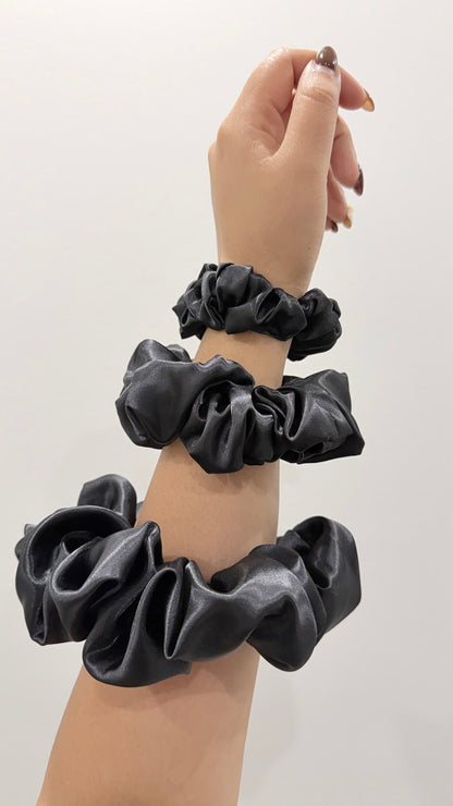 Black Satin Scrunchie
