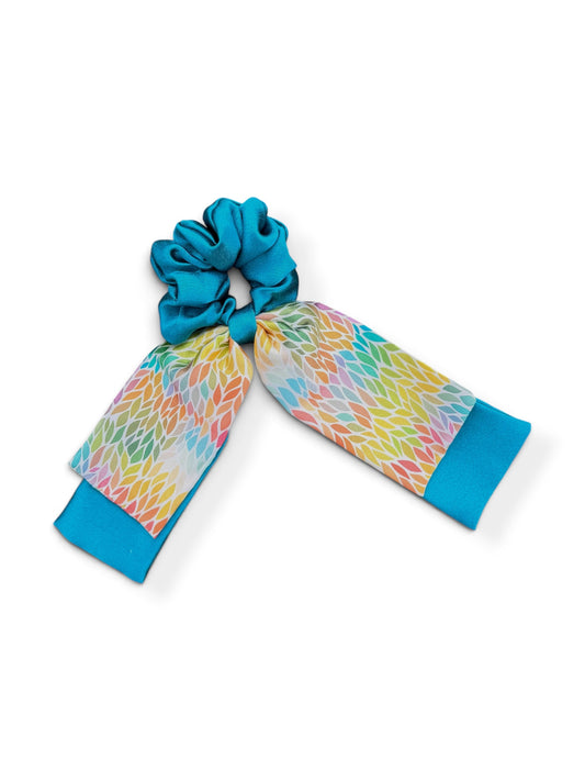 Lagoon Leaves – Satin Scarf Scrunchie
