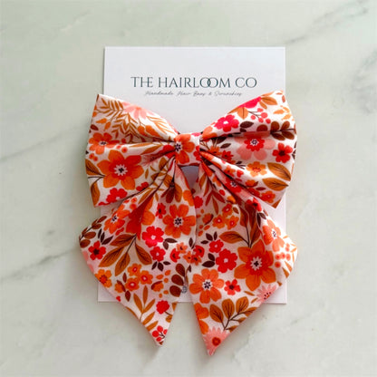 Marigold Days | Retro Floral Classic Bow
