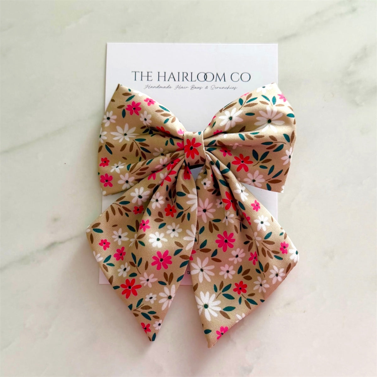 Mint Meadow | Floral Classic Bow