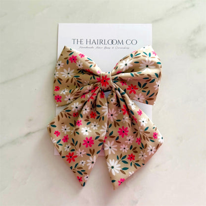 Mint Meadow | Floral Classic Bow