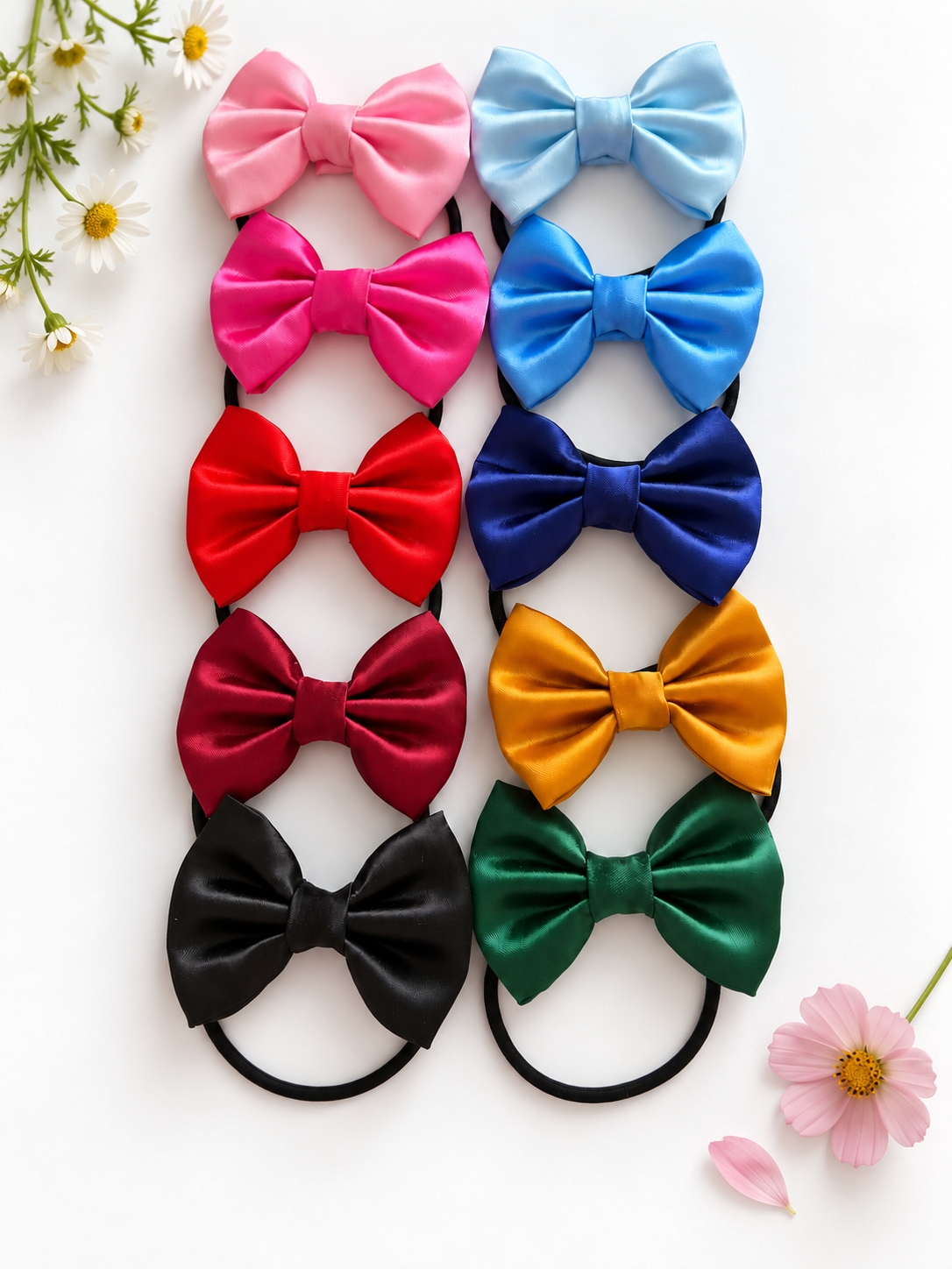Satin Bow On Hair Tie | Available in 10 Colours